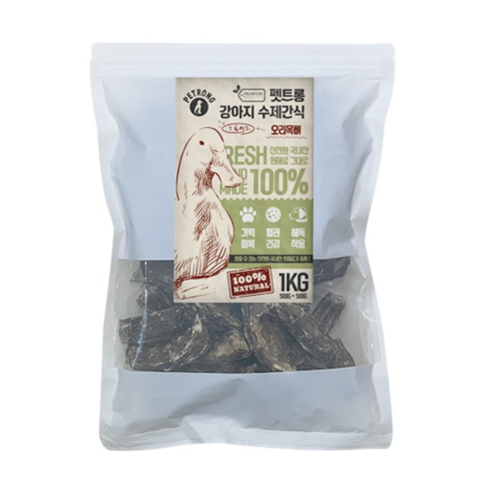 펫트롱 강아지 수제간식 대용량 실속형 1kg, 오리목뼈, 1000g 20231202