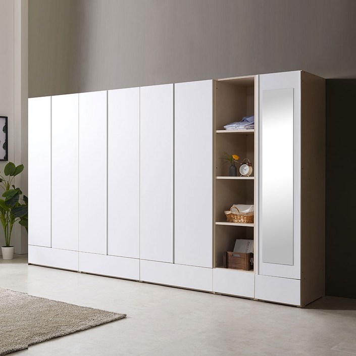 해해동동 하이로 13803670옷장세트모음 하단서랍장 화이트 거울선택, 화이트