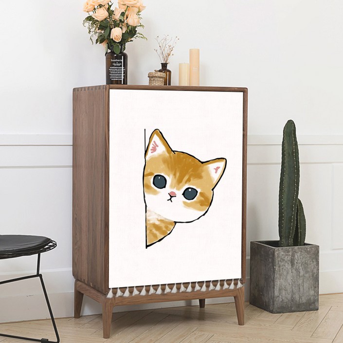 GLOWFY  벨크로 가리개 커튼 가림막 서랍장 선반