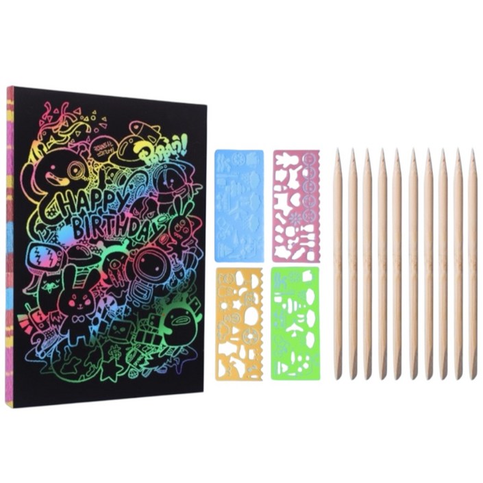 비큐리어스 스크래치 페이퍼 100장 세트 엽서크기 대용량, 1개