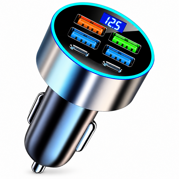 차량용 고속 충전기 시거잭 멀티소켓 차량충전기 4개 Usb+2개 type-c 급속 충전구