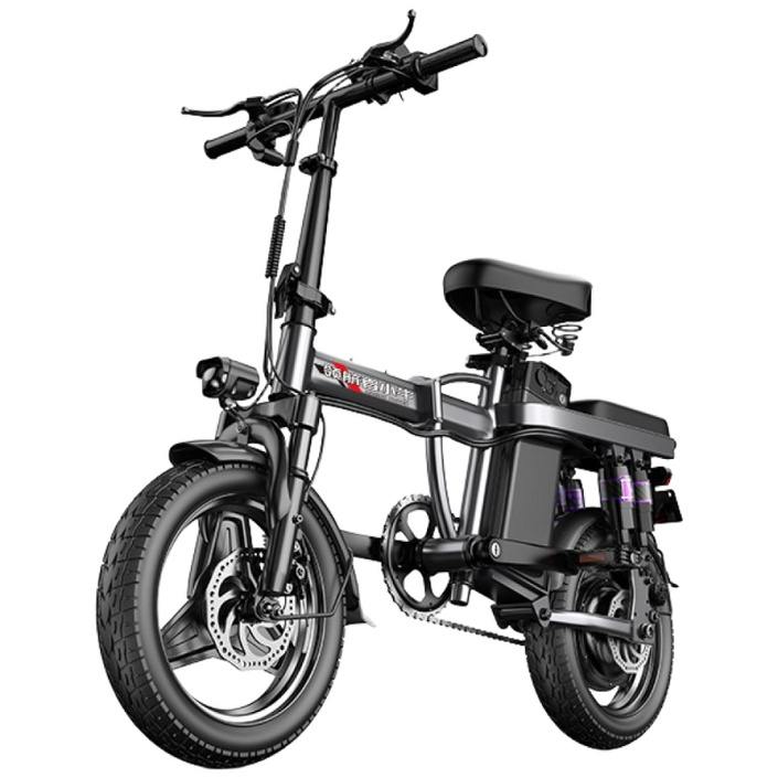 GT 전기자전거접이식 고출력 전동 출퇴근 미니벨로 경량 48V, 블랙, 스틸