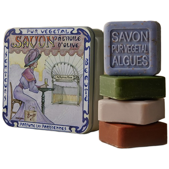 라사본느리드니옹 프랑스 천연 비누 대형 틴케이스 4P(100g*4개) 패키지