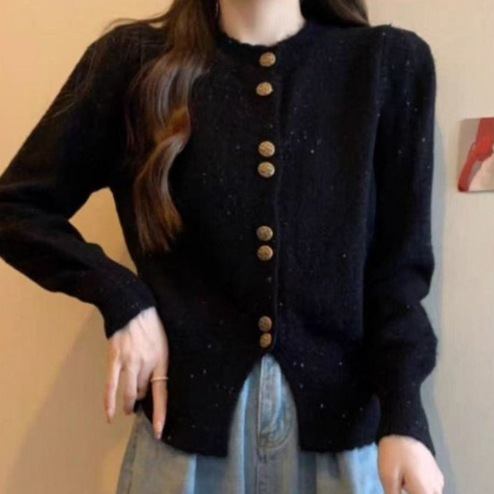 ORZQU 춘추녀 긴팔 니트 카디건 허리 조임 날씬해 보이는 스웨터 코트