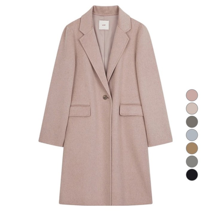 리스트 여성용 핸드메이드 싱글원 버튼 코트 TWHCTO82010