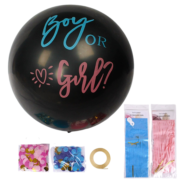 코히모 젠더리빌 파티 풍선 세트 5W0446, 1세트, 혼합색상