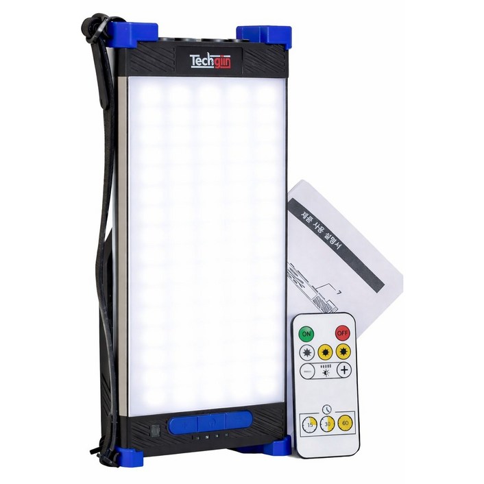 (크기:대) 테크진 충전식 LED캠핑랜턴 국내디자인 4천루멘스 30000mAh 초강력 자석 밝기 조절 특대용량 배터리 리모콘 조정 텐트 차박 야외 라이트 작업등, 1개, Dark Blue