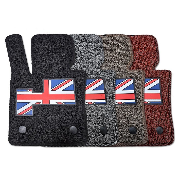 미니쿠퍼 전차종 전용 코일매트 R/F/U/J 전세대 제작가능 킹카브로 유니온잭 프리미엄 차량용매트, 블랙