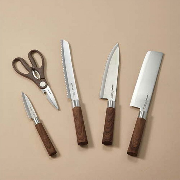 슈퍼HOTHAPPYCALL 해피콜 우디크 칼가위 5종 세트