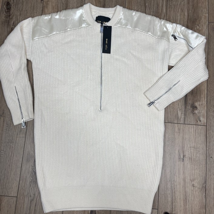 마쥬 Maje X Schott 스웨터 드레스 머스탱 크림 아이보리 니트 울 혼방 여성 사이즈 S 5520128