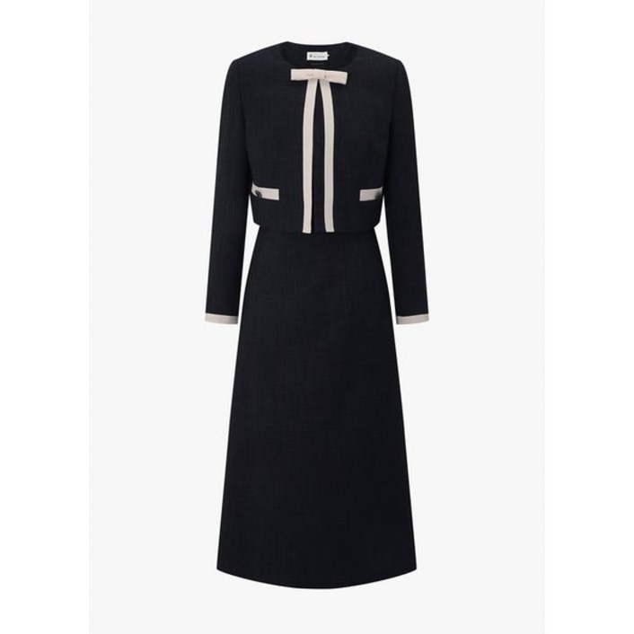 ❲매장정품❳ 잇미샤 결혼식 원피스 단정한 컬러 블록 자켓 세트 ITP9WOP75A 하객 오피스 룩