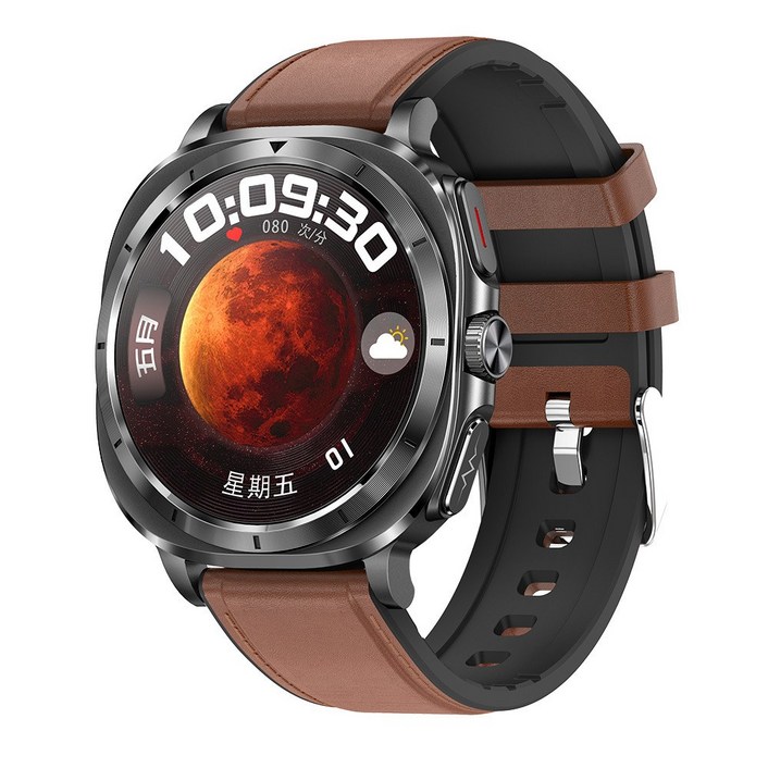 메디코치 바나바 스마트워치 비침습 건강관리 통화 체성분 블루투스 한국어지원 2026년형 최신형 기본세팅발송, 15.브라운레더, 3.5cm, 블루투스