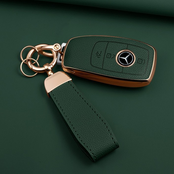 HAKO 소프트 가죽TPU 차키케이스키홀더 벤츠호환, M02, 그린