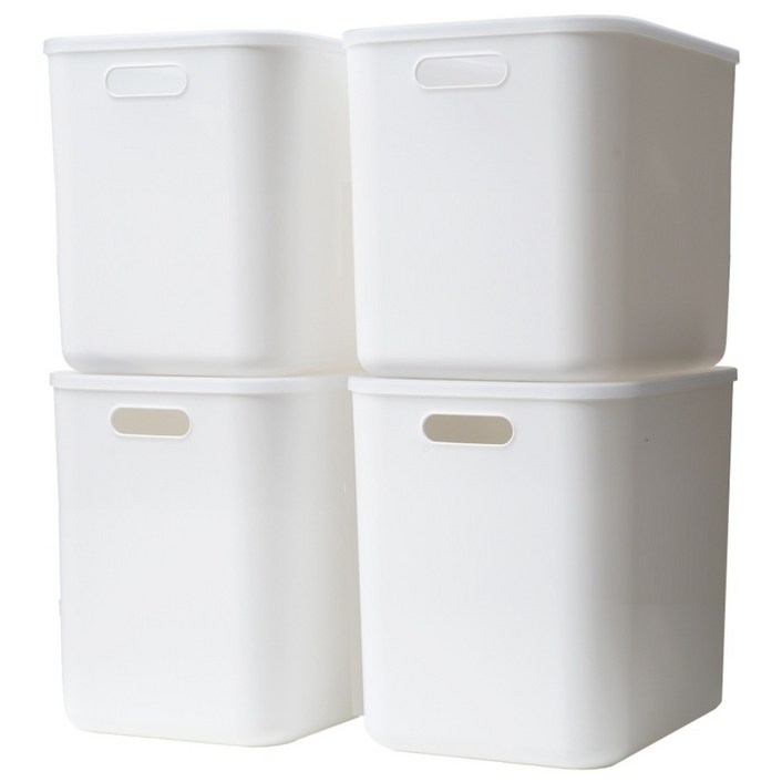 가규 국내제조 모던 라운드 팬트리 리빙박스, 화이트, XL, 4개