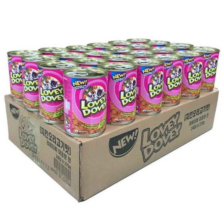 러비더비 대용량 강아지 간식 캔 375g, 24개, 375g