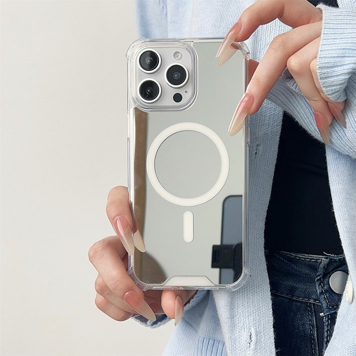 미클링 에어 미러 맥세이프 투명 거울 휴대폰 케이스