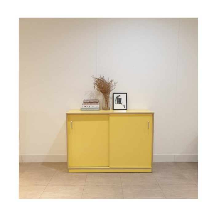 [오노홈] 미닫이수납장 화이트 옐로우 슬라이딩 틈새 주방수납장