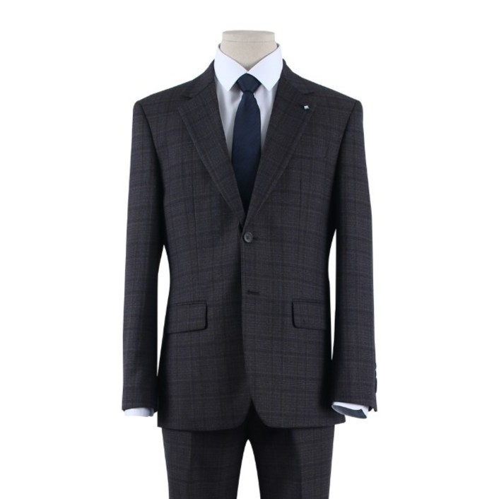 사계절 모직 브라운 체크 정장세트 TSU315064
