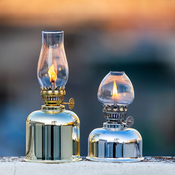 캠핑 파라핀 호롱불 오일 랜턴 실내불멍 감성 램프, 1개, 실버