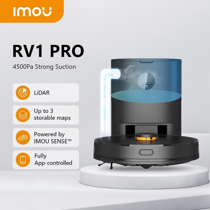 IMOU RV1 Pro 로봇 자체 비우기 진공 청소기 스위퍼 4500Pa 흡입 자동 스마트 청소 기계 무선