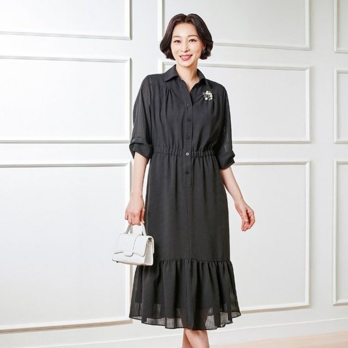 [백화점] [마담엘레강스] 엘레나 시어서커 원피스 K231OP01 112633