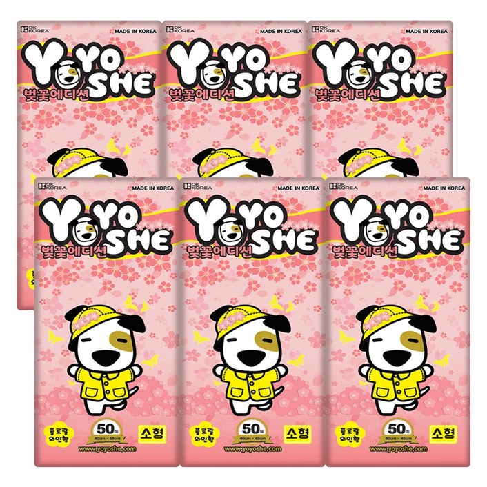 요요쉬 강아지 배변패드 벚꽃에디션 50P, 1개, 50개