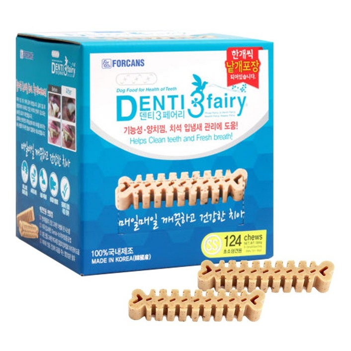 포켄스 덴티페어리 디스펜서 덴탈껌 SS 124개입