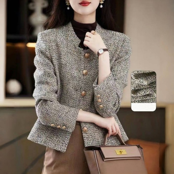 빌리즈빈  여성 잔체크무늬 트위드 자켓 7837