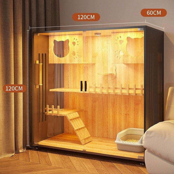 고양이 호텔장 고급 방수 숨숨하우스 대형 가정용 반려묘 격리장 별장 메쉬 럭셔리 자신의 초대형 숨숨집 원목장