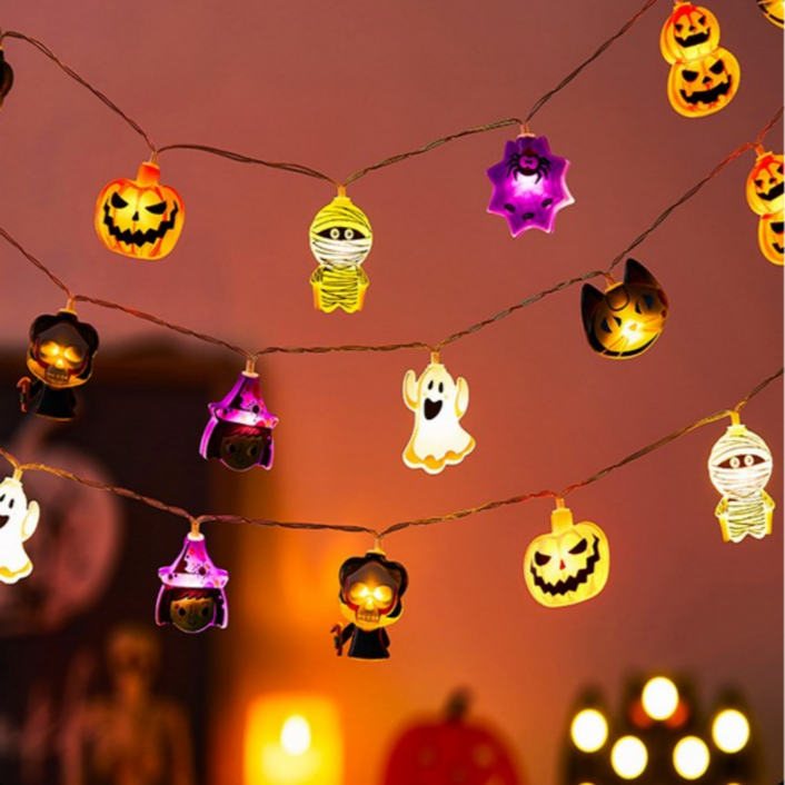 할로윈 조명 할로윈 파티소품 LED 줄전구 3m, 이중 호박