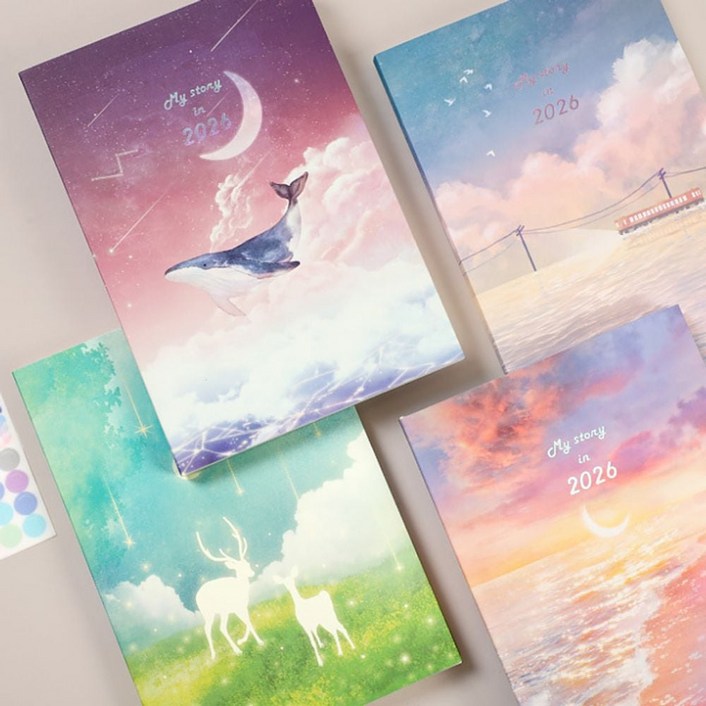 2026 수채화 날짜형 다이어리 1p 예쁜 데일리 일기장 휴대용다이어리 예쁜다이어리 2026년일기장