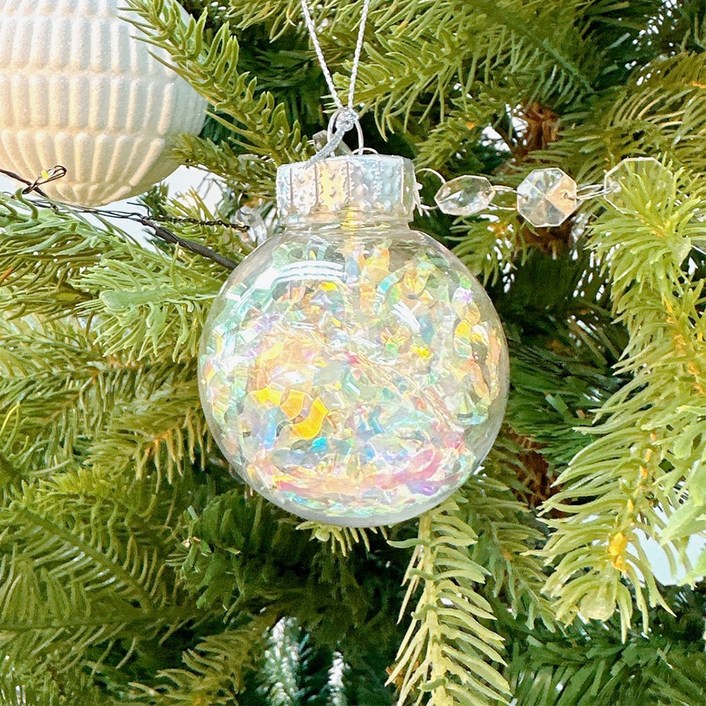 해피인어스 홀로그램 오너먼트 지름6cm 오로라 투명 방울, 6개, 홀로그램오너먼트