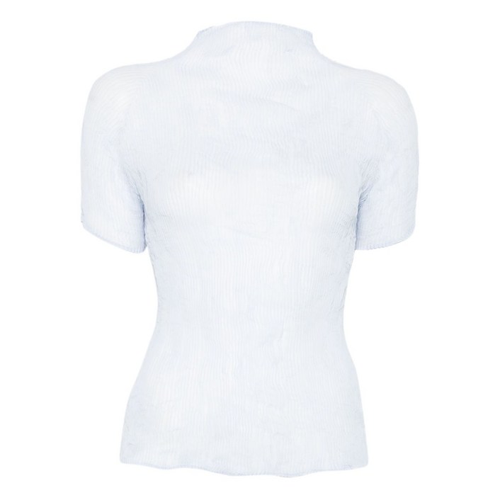 이세이미야케 하이 넥 플리츠 블라우스