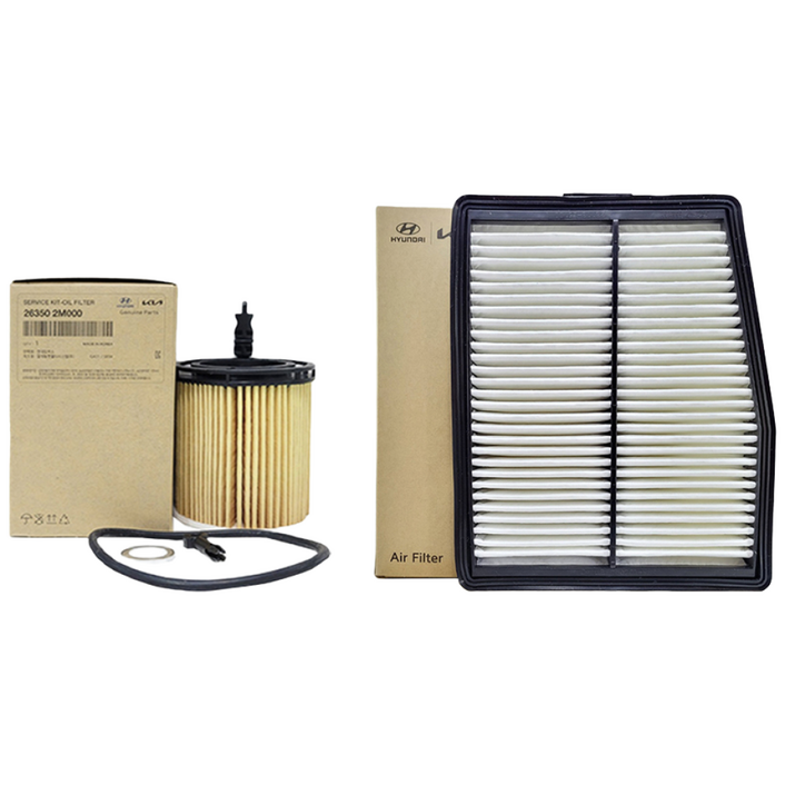 쏘렌토MQ4 1.6 하이브리드 순정 엔진 오일필터+에어필터 세트, 1개, 26350-2M000+28113-L5100