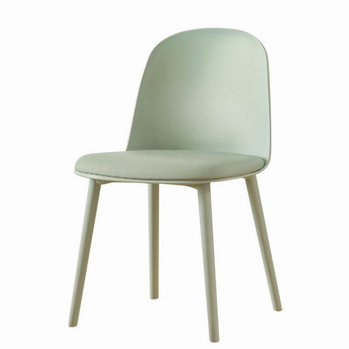 카페 인테리어 디자인 사출 플라스틱 식탁 의자, 2개, 파스텔그린