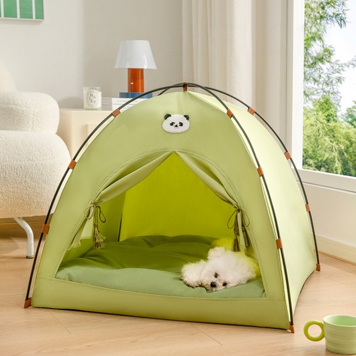 Arsjuo 반려동물 원터치 텐트 하우스 강아지 집 고양이 숨숨집 방석 포함
