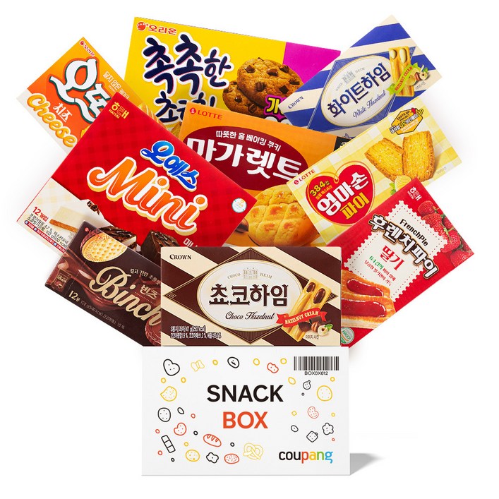 스낵박스 사무실 과자 9종 세트, 1세트, 오예스미니 + 쵸코하임 + 화이트하임 + 촉촉한초코칩 + 빈츠 + 엄마손파이 + 마가렛트 + 오뜨치즈 + 후렌치파이
