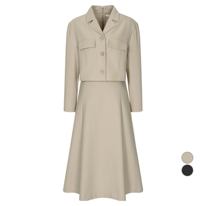 올리브데올리브 여성용 노치넥플레어 원피스