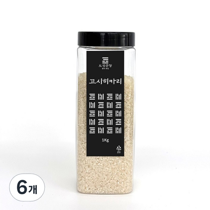 2025년 햅쌀 도정공장 고시히카리 백미, 1kg, 6개, 상등급