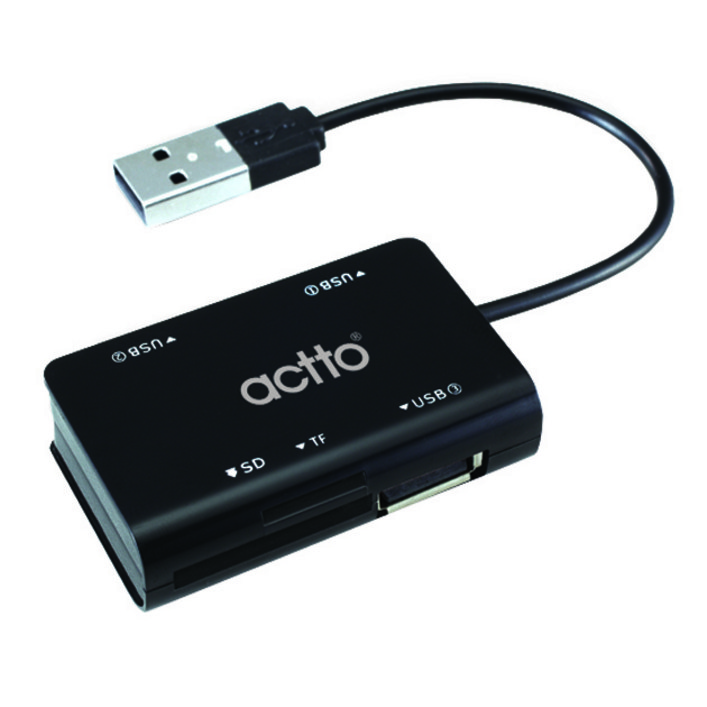 엑토 카드리더 겸용 USB 허브, CRH06, 블랙