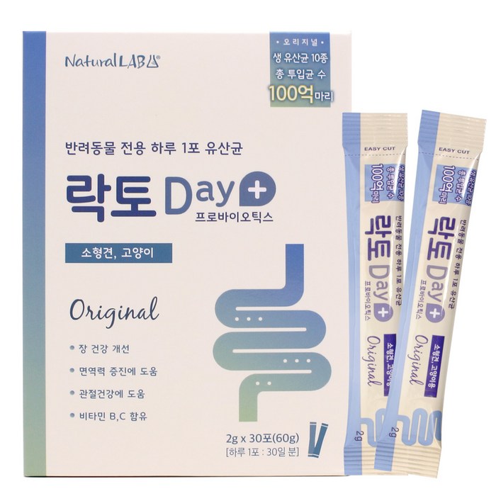 굿데이 소형견 고양이 락토데이 오리지널 100억 유산균 영양제 30p