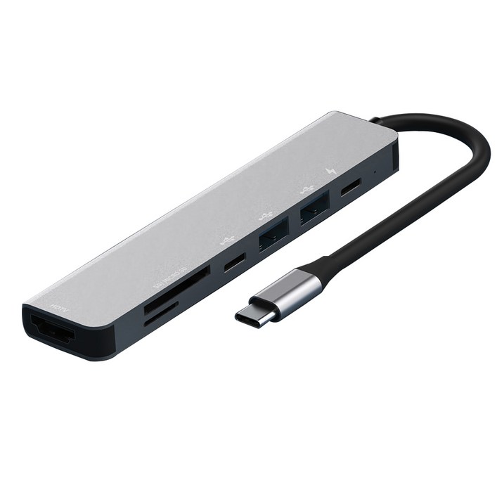 구스페리 7포트 USB 3.0 HDMI C타입 멀티허브 DEX 덱스 미러링, 단일색상, 1개
