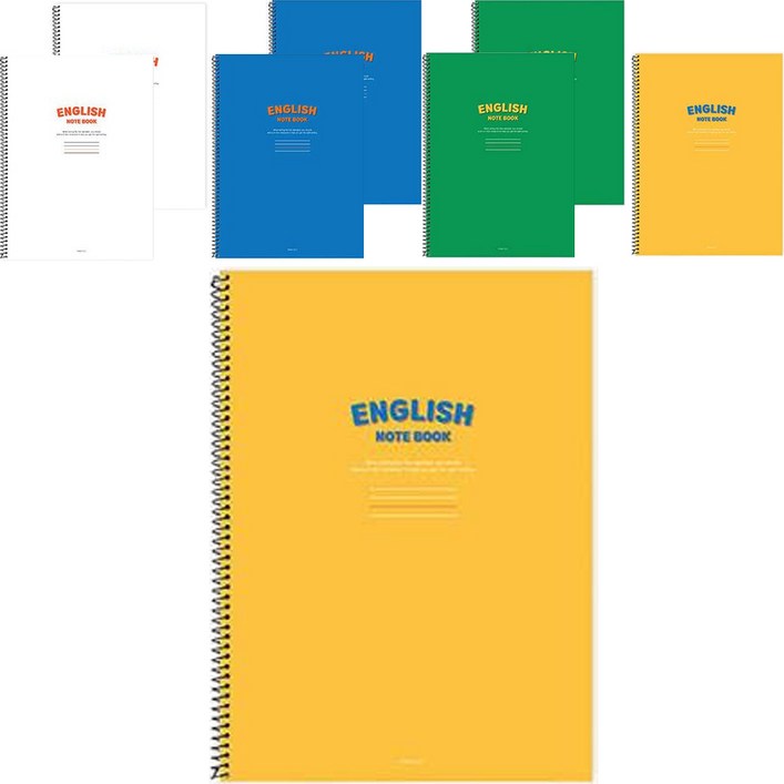 핑크풋 1500 비비드 영어노트 4종 x 2p 세트, WHITE GREEN BLUE YELLOW, 1세트