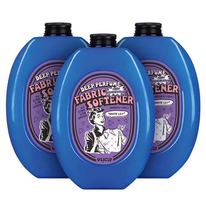 뷰카 초고농축 딥 퍼퓸 섬유유연제 화이트릴리향, 1050ml, 3개