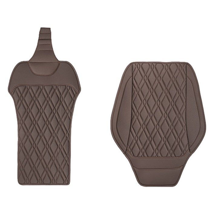 리버폭스 차량용 시트커버 레귤러 퀼팅 PU 가죽방석  등쿠션 세트, 모카브라운, 1세트