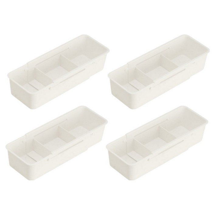 센스팡 사무용품 길이조절 정리함 칸막이형, 단일색상, 4개