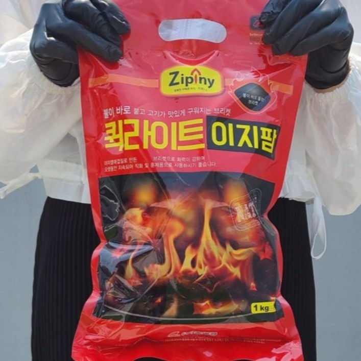지피니 퀵라이트 이지팜 불이 바로 붙는 브리켓, 1kg, 1개
