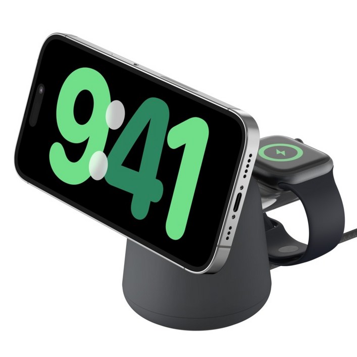 벨킨 부스트차지 프로 Qi2 15w 마그네틱 독 2in1 무선 충전기 WIZ027btH3, 차콜WIZ027btH36, 1개