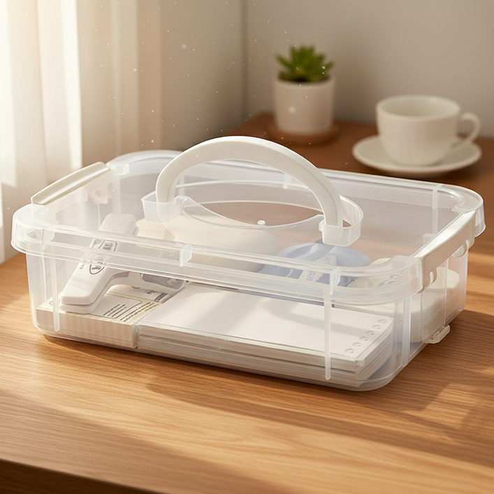 조인메이드 4단 휴대용 수납 적층형 칸막이 문구류 화장품 장난감 서랍형 정리함 1단 YFX3399