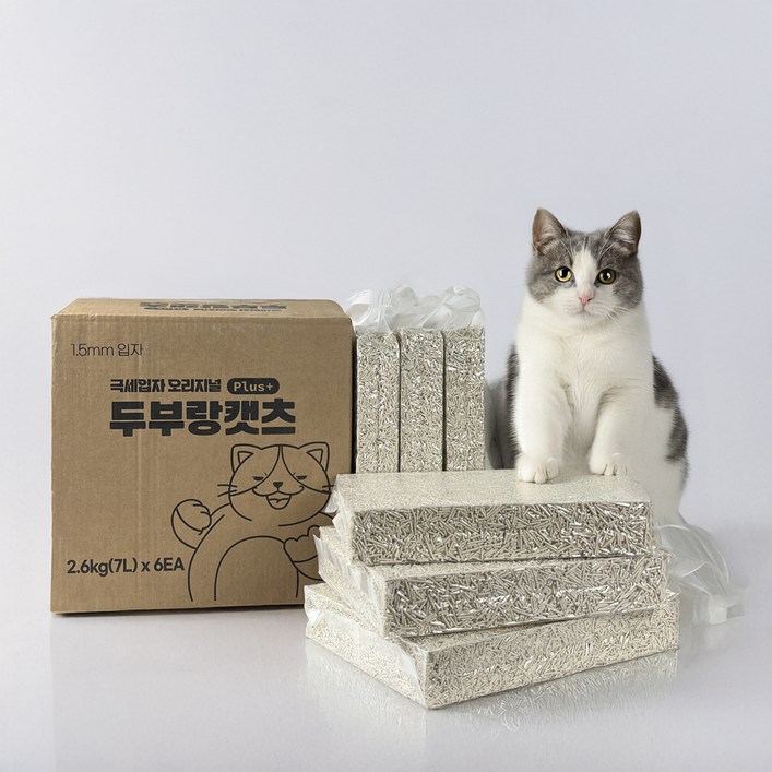 두부랑캣츠 극세입자 오리지널 플러스 고양이 모래 무라벨